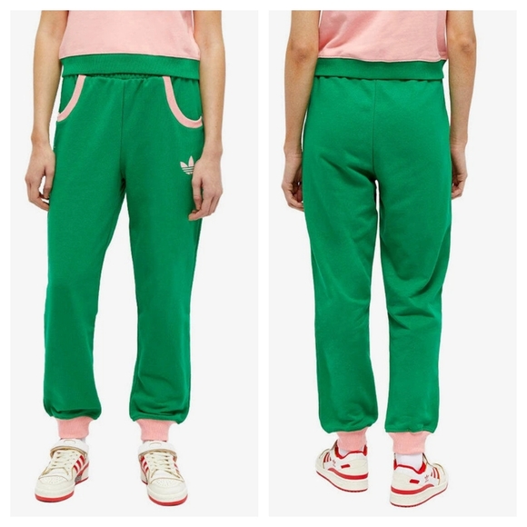 ADIDAS Adicolor 70s Sweat Pant in Green Pink XS - Picture 2 of 8